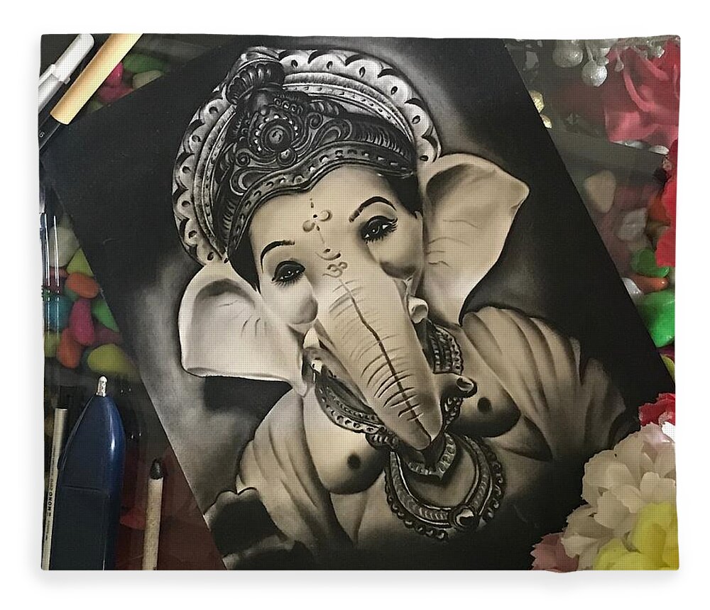 Ganesha Drawing, Lakshmi, white, hand, vertebrate png | PNGWing